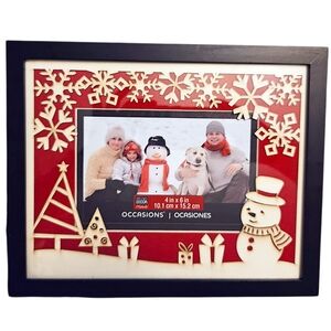 Michael's Studio Decor 4" x 6" Snowman Wood Cutout Holiday Picture Frame